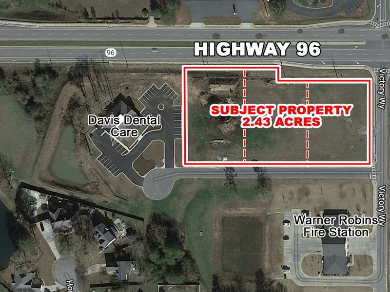 2.43 Acre Corner Lot on Hwy 96 : Bonaire : Houston County : Georgia