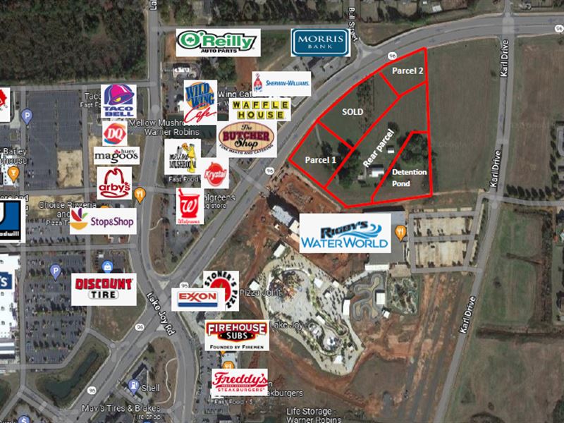 3.25 Acre Commercial Lot Available : Warner Robins : Houston County : Georgia