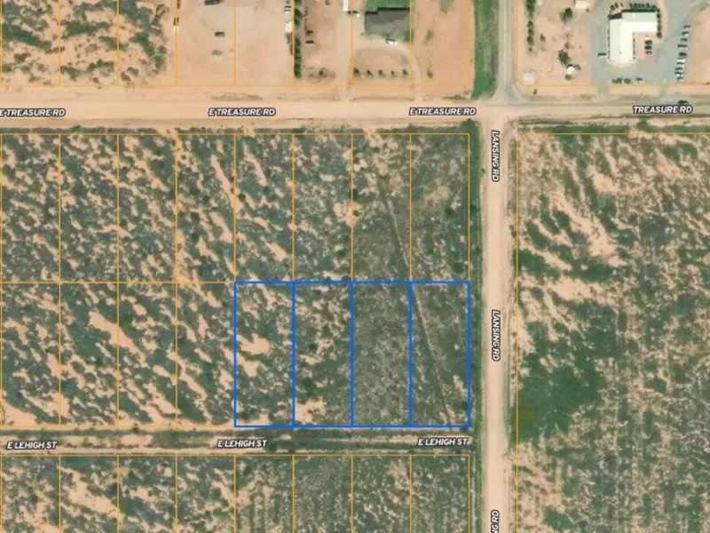 4 Contiguous 0.83 Acre Lots : Pearce : Cochise County : Arizona