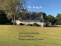 Chapel Hill Road House and 4 Acres : Rutledge : Crenshaw County : Alabama